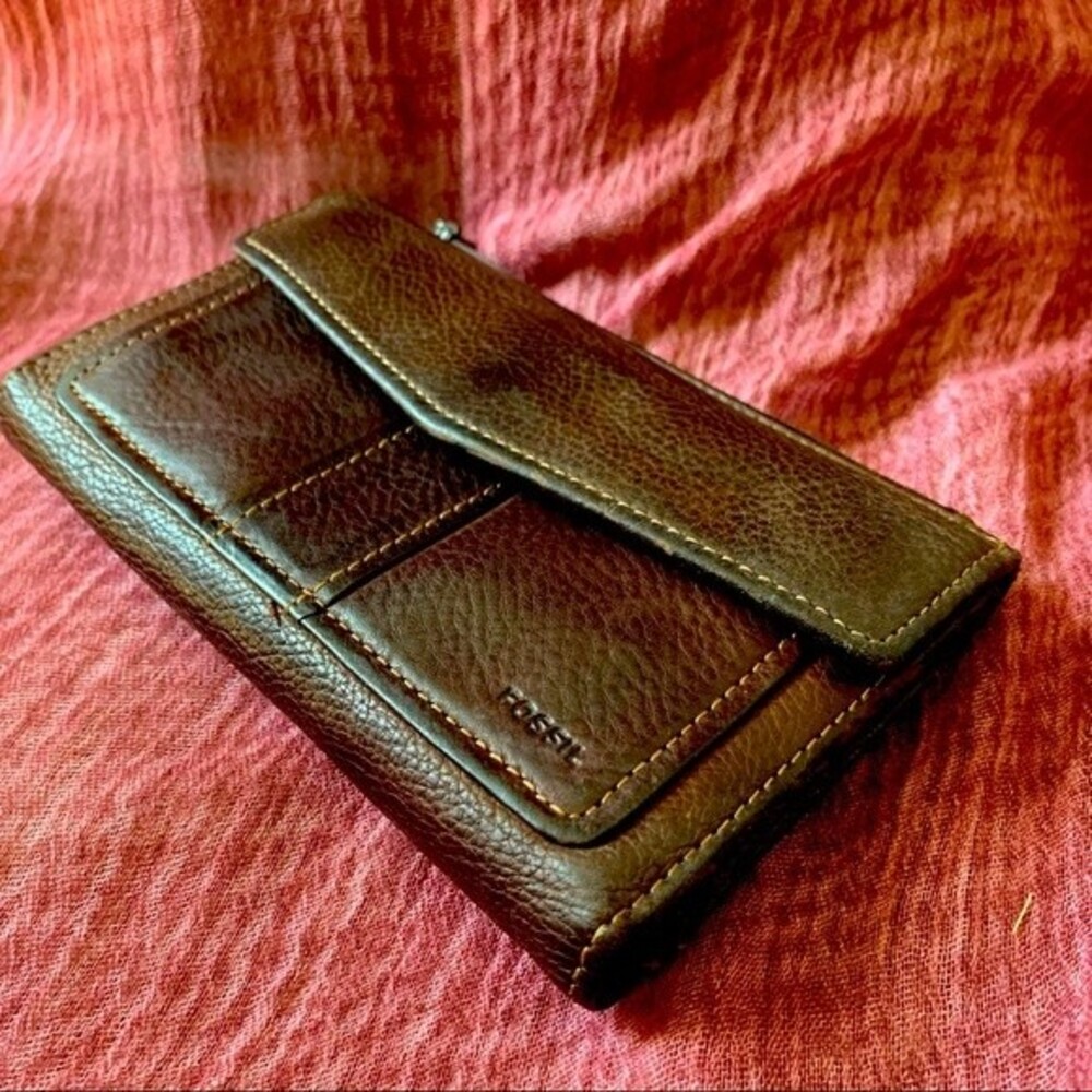 FOSSIL Brown Leather Wallet Billfold